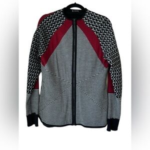 Smartwool Black and Red Patterned Cardigan